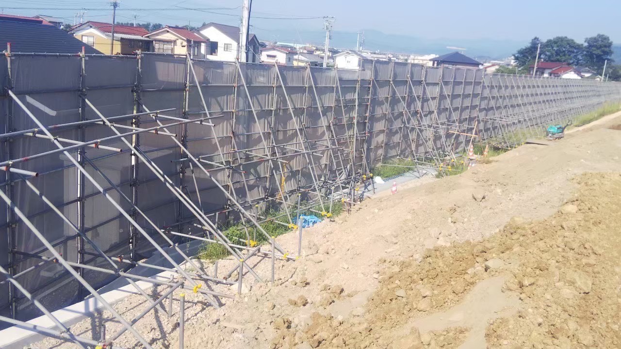 ○○道路構造物設置工事仮囲い工事【仮設工事】